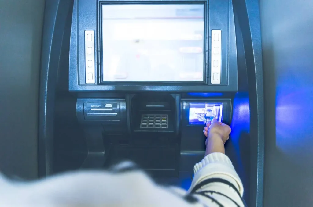 Using ATM machine for cash withdrawal