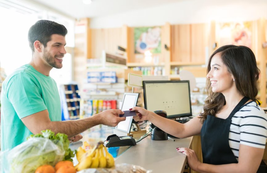 Customer purchasing through Shopify integrated POS system